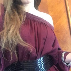 Cinched Off Shoulder Sexy Floral Lace Blouse